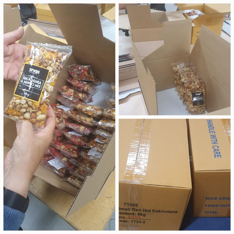 Ompakken van noten voor Floor Foods De Betho 1